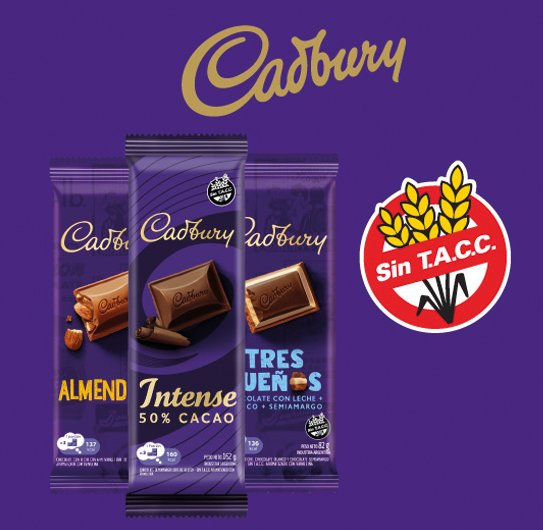 image-Tabletas de Chocolates Cadbury Sin Gluten